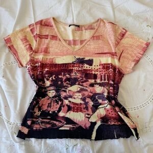 Artistic V-Neck Short Sleeve Top